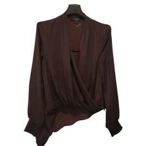 All Saints Deep Burgundy Abi Sleeve Top